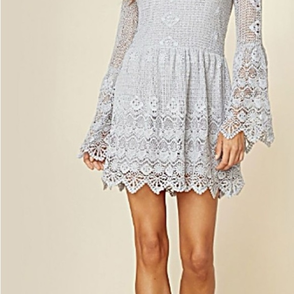 Jen's Pirate Booty Lace Backless Dress in Light Pale Shore Blue